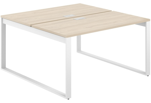 Рабочая станция с лючком Фламинго, цвет акация + белый