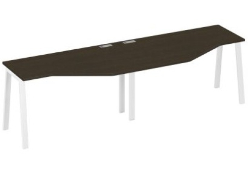 Рабочая станция эргономичная 2х140 Мира Трио, цвет венге + белый