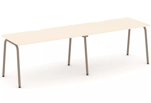 Рабочая станция на 2 места (с вырезом под провода), цвет сатин