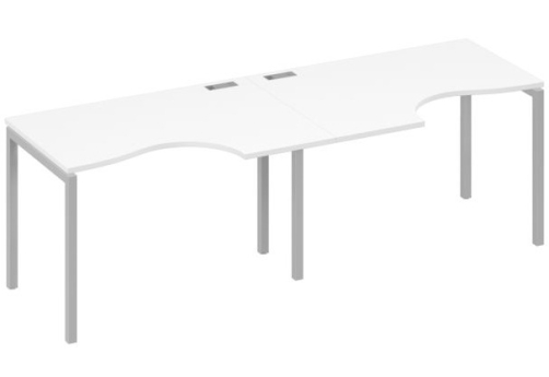 Рабочая станция эргономичная 2х120 Классика Мира Лофт, цвет белый премиум + серый