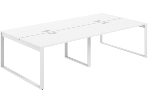 Рабочая станция с лючком Фламинго, цвет белый + белый