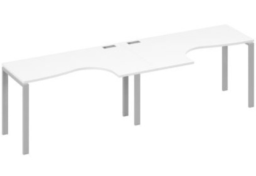 Рабочая станция эргономичная (2х140) Мира Нумо, цвет белый премиум + серый