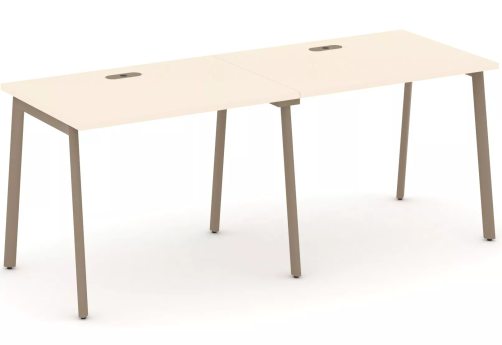 Рабочая станция на 2 места (с лючками), цвет сатин
