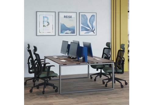 Стол на 2 рабочих места (с просветом) Апрель Квадро Вяз, цвет вяз