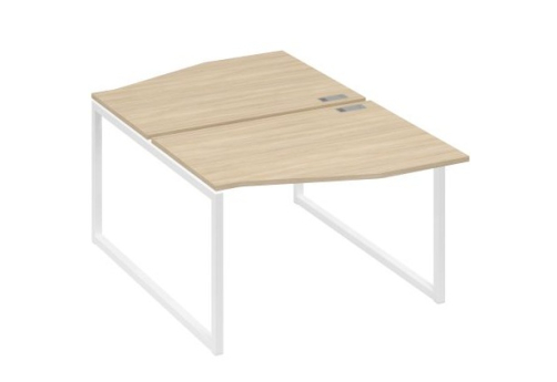 Рабочая станция эргономичная (2х120) Мира Одри, цвет дуб скандинавский + белый