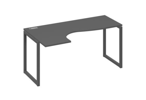 Стол эргономичный левый Мира Одри, цвет антрацит премиум + антрацит