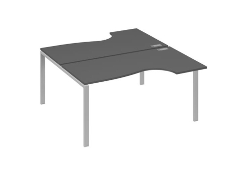 Рабочая станция эргономичная (2х160) Мира Нумо, цвет антрацит премиум + серый