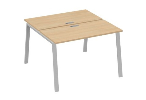 Рабочая станция 2х120 Мира Трио, цвет натуральный дуб + серый