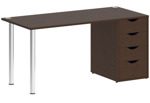 Стол письменный с тумбой 4 ящика, цвет венге
