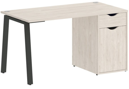 Стол письменный с тумбой, цвет денвер светлый + антрацит