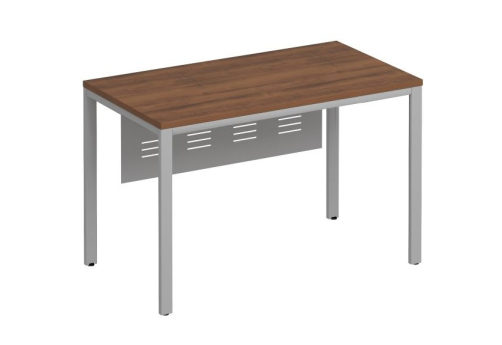 Стол письменный на металлокаркасе с металлическим экраном Прайм Металл 25, цвет орех + серый