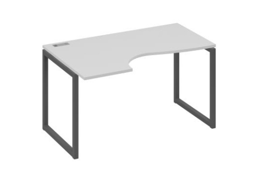 Стол эргономичный левый Мира Одри, цвет серый + антрацит