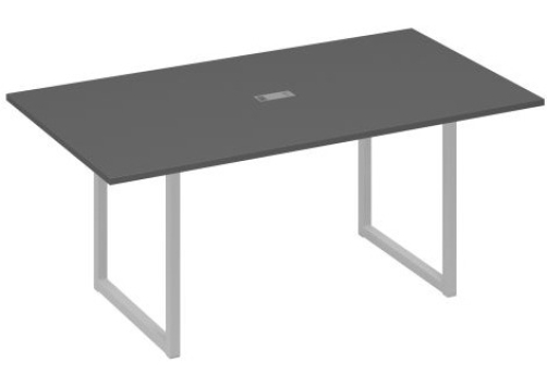 Стол для переговоров прямоугольный Мира Нумо, цвет антрацит премиум + серый