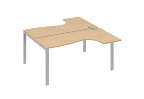 Рабочая станция эргономичная (2х160) Мира Нумо, цвет натуральный дуб + серый