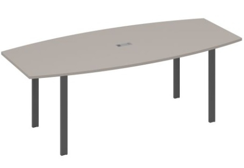 Стол для переговоров фигурный Мира Нумо, цвет мокко премиум + антрацит