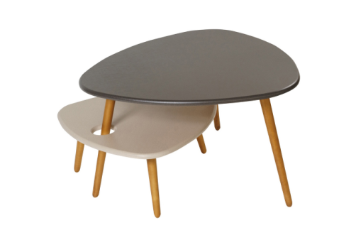 Стол журнальный Лето 1044, цвет серый + бежевый лен