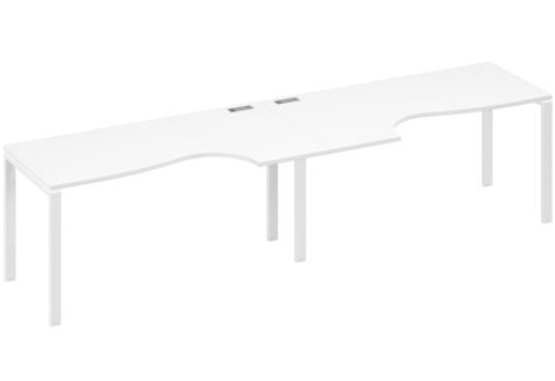 Рабочая станция эргономичная (2х160) Мира Нумо, цвет белый премиум + белый
