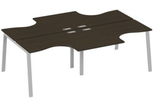 Рабочая станция эргономичная 4х120 Мира Трио, цвет венге + серый