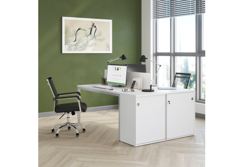 Составной стол на 2 рабочих места Сканди Белый, цвет белый