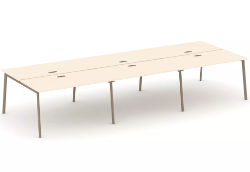 Рабочая станция на 6 мест (с лючками), цвет сатин