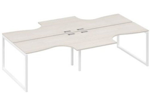 Рабочая станция эргономичная (4х140) Мира Одри, цвет дуб шамони + белый