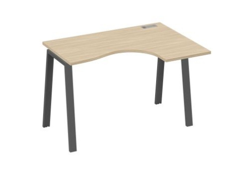 Стол эргономичный правый Мира Трио, цвет дуб скандинавский + антрацит