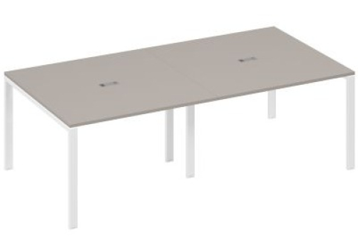 Стол для переговоров прямоугольный Мира Нумо, цвет мокко премиум + белый