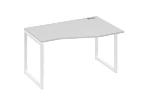 Стол эргономичный правый Мира Одри, цвет серый + белый