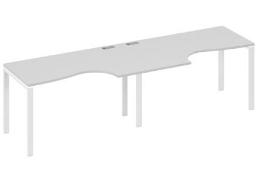 Рабочая станция эргономичная (2х140) Мира Нумо, цвет серый + белый