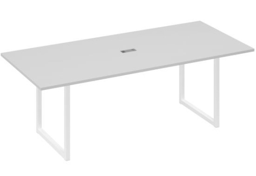 Стол для переговоров прямоугольный Мира Одри, цвет серый + белый