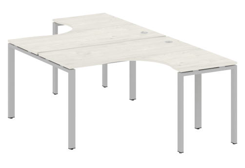 Стол на 2 рабочих места эргономичный, цвет дуб новара