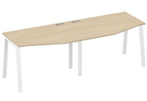 Станция рабочая эргономичная 2х120 Мира Трио, цвет дуб скандинавский + белый