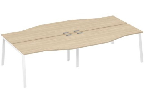 Станция рабочая эргономичная 4х160 Мира Трио, цвет дуб скандинавский + белый