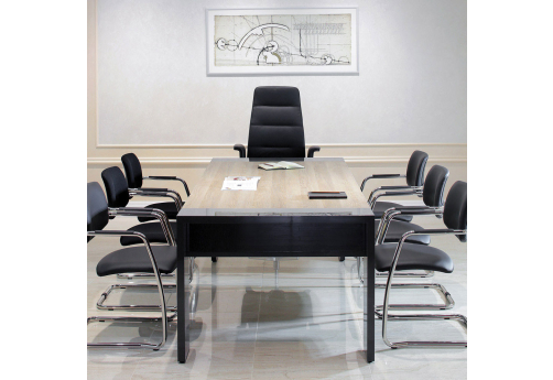 Стол для переговоров Гавана, цвет гавана + серый глянец