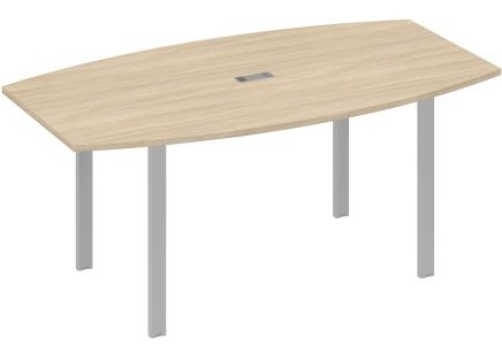 Стол для переговоров фигурный Мира Нумо, цвет дуб скандинавский + серый