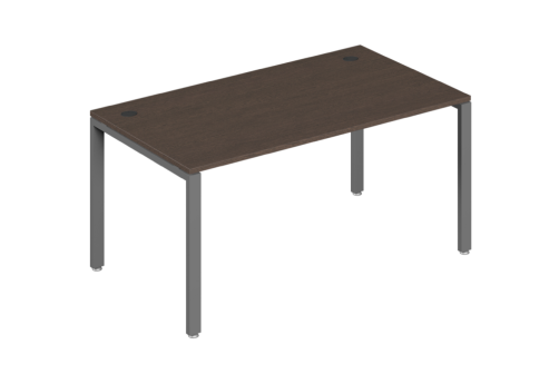 Стол письменный на металлоопорах, цвет темный дуб