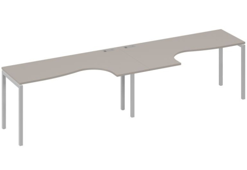 Рабочая станция эргономичная 2х160 Классика Мира Лофт, цвет мокко премиум + серый
