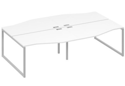 Рабочая станция эргономичная (4х140) Мира Одри, цвет белый премиум + серый