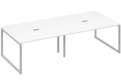 Стол для переговоров прямоугольный Мира Одри, цвет белый премиум + серый