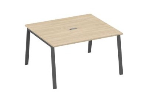 Стол для переговоров Мира Трио, цвет дуб скандинавский + антрацит