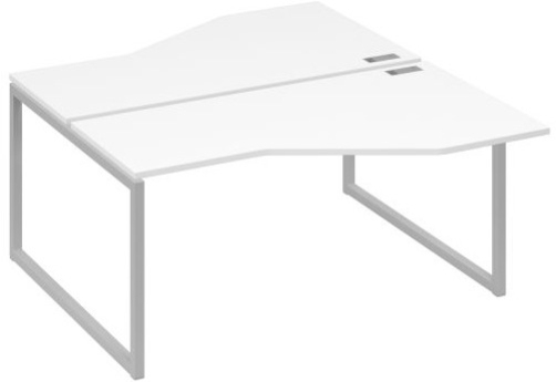 Рабочая станция эргономичная (2х160) Мира Одри, цвет белый премиум + серый