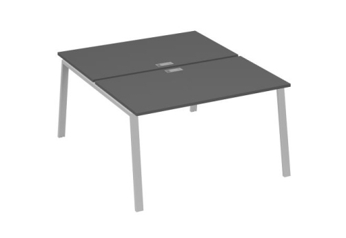 Рабочая станция 2х140 Мира Трио, цвет антрацит премиум + серый