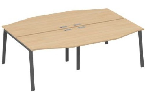 Рабочая станция эргономичная (4х120) Мира Нумо, цвет натуральный дуб + антрацит