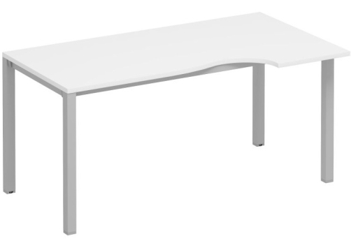 Стол эргономичный правый Прайм Металл 50, цвет белый + серый