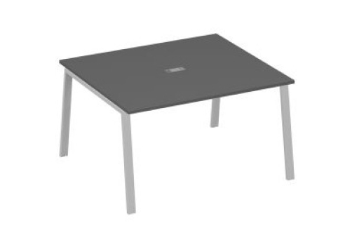 Стол для переговоров Мира Трио, цвет антрацит премиум + серый