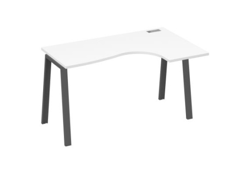 Стол эргономичный правый Мира Трио, цвет белый премиум + антрацит