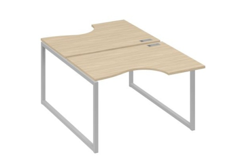 Рабочая станция эргономичная (2х120) Мира Одри, цвет дуб скандинавский + серый