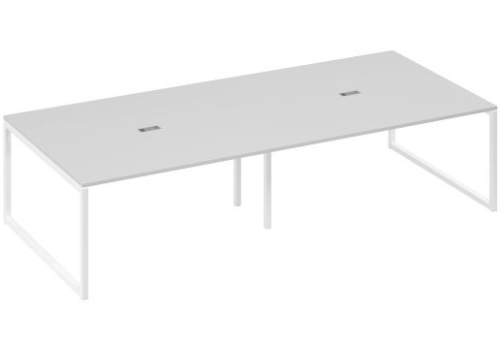 Стол для переговоров прямоугольный Мира Одри, цвет серый + белый