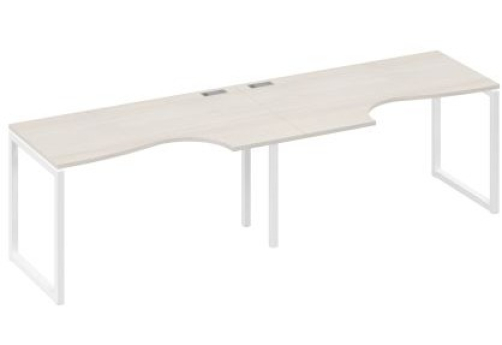 Рабочая станция эргономичная (2х140) Мира Одри, цвет дуб шамони + белый
