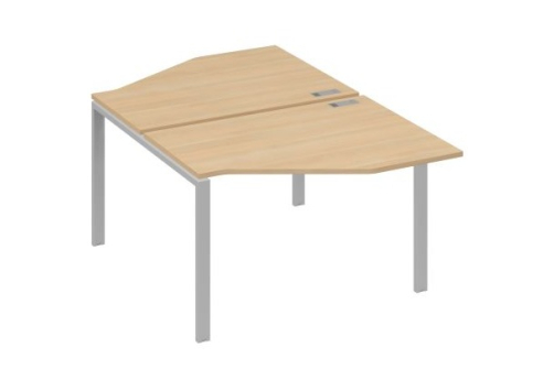 Рабочая станция эргономичная (2х120) Мира Нумо, цвет натуральный дуб + серый